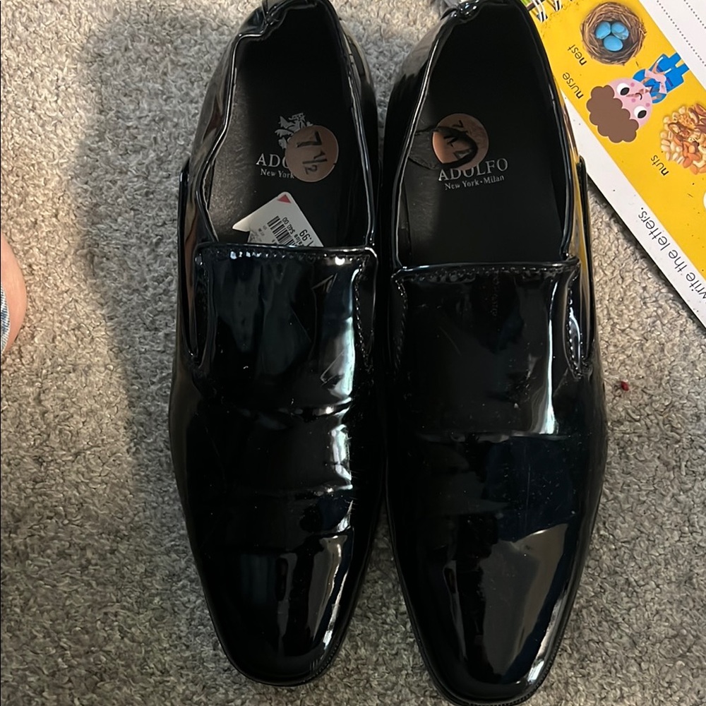 Adolfo Men's Glossy Black Loafers